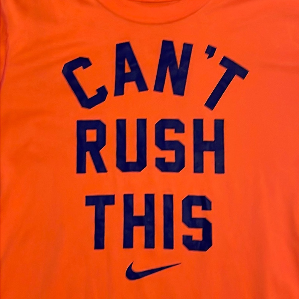 Nike Kids Short Sleeve Tee Orange with Navy Graphic